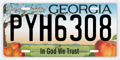 GA license plate PYH6308