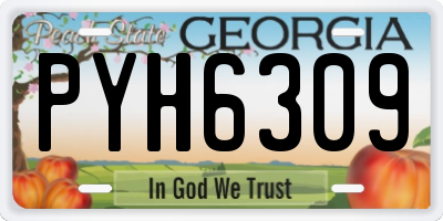 GA license plate PYH6309
