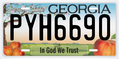GA license plate PYH6690