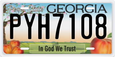 GA license plate PYH7108