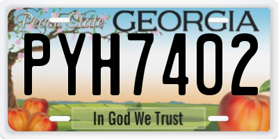 GA license plate PYH7402