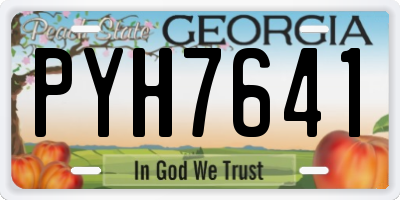 GA license plate PYH7641