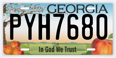 GA license plate PYH7680