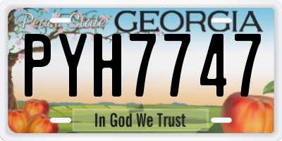 GA license plate PYH7747