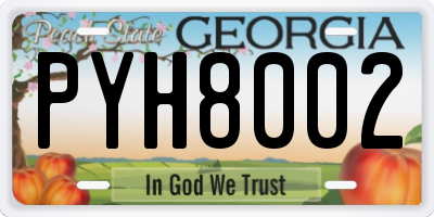 GA license plate PYH8002