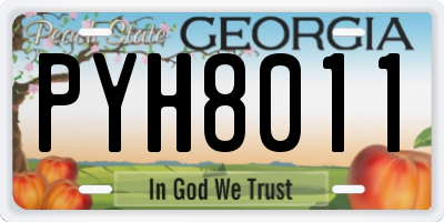 GA license plate PYH8011