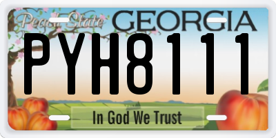 GA license plate PYH8111