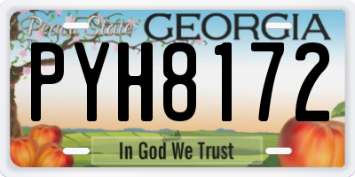 GA license plate PYH8172