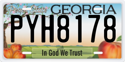 GA license plate PYH8178