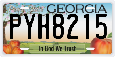 GA license plate PYH8215