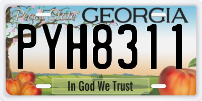 GA license plate PYH8311