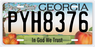GA license plate PYH8376