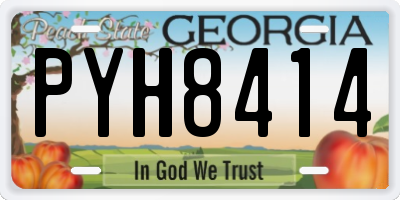 GA license plate PYH8414