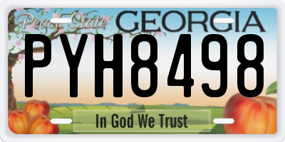 GA license plate PYH8498