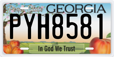 GA license plate PYH8581