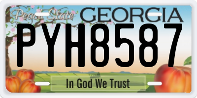 GA license plate PYH8587