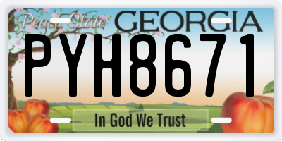 GA license plate PYH8671