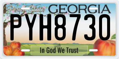 GA license plate PYH8730
