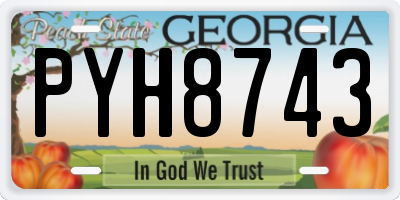 GA license plate PYH8743