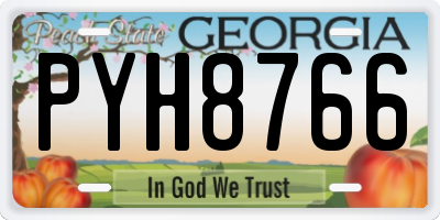GA license plate PYH8766