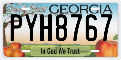 GA license plate PYH8767