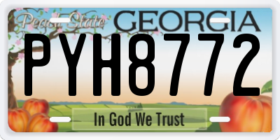 GA license plate PYH8772