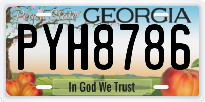 GA license plate PYH8786