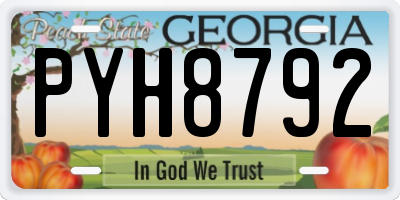 GA license plate PYH8792