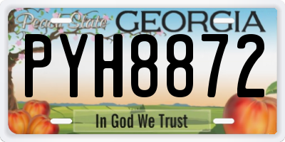 GA license plate PYH8872