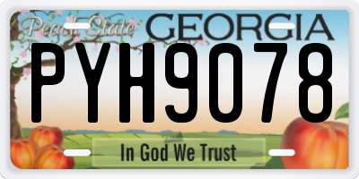 GA license plate PYH9078