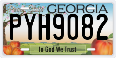 GA license plate PYH9082