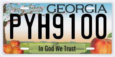 GA license plate PYH9100