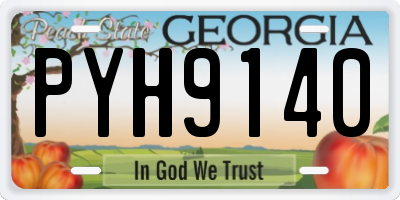 GA license plate PYH9140