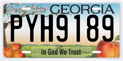 GA license plate PYH9189