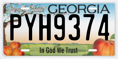GA license plate PYH9374