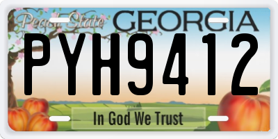 GA license plate PYH9412