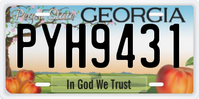 GA license plate PYH9431