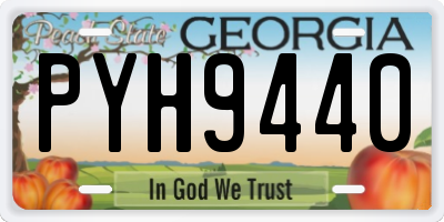 GA license plate PYH9440
