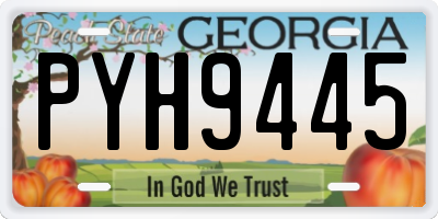 GA license plate PYH9445
