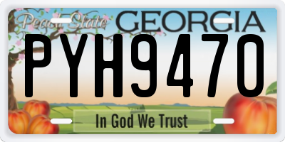GA license plate PYH9470