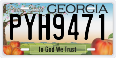 GA license plate PYH9471