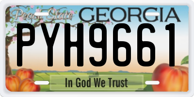 GA license plate PYH9661