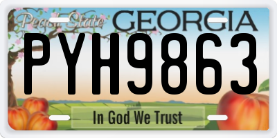 GA license plate PYH9863