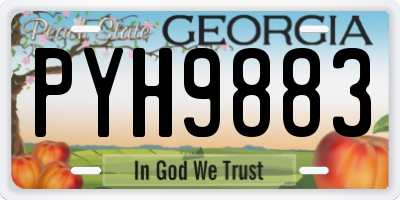 GA license plate PYH9883