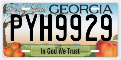 GA license plate PYH9929