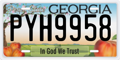 GA license plate PYH9958