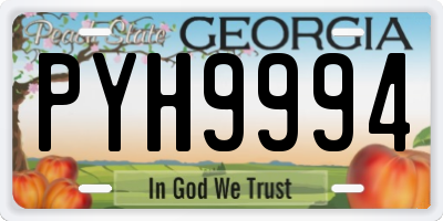 GA license plate PYH9994