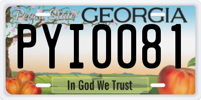 GA license plate PYI0081