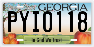 GA license plate PYI0118