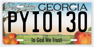 GA license plate PYI0130